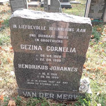 MERWE Hendrikus Johannes, van der 1916-1999 &amp; Gezina Cornelia 1928-1999