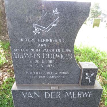 MERWE Johannes Lodewicus, van der 1906-1977