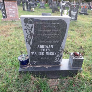 MERWE Adriaan Thys, van der 1978-2005
