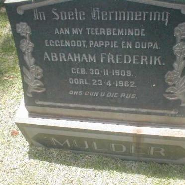 MULDER Abraham Frederik 1909-1962