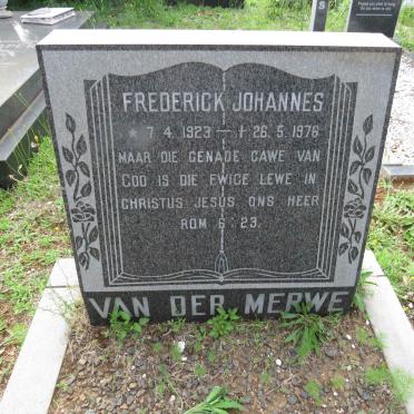 MERWE Frederick Johannes, van der 1923-1976