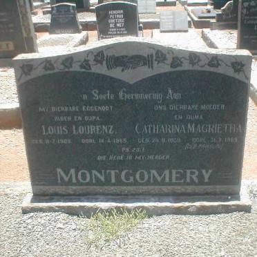 MONTGOMERY Louis Lourenz 1909-1965 &amp; Catharina Magrietha PRINSLOO 1909-1969