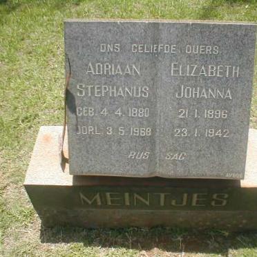 MEINTJES Adriaan Stephanus 1880-1968 &amp; Elizabeth Johanna 1896-1942