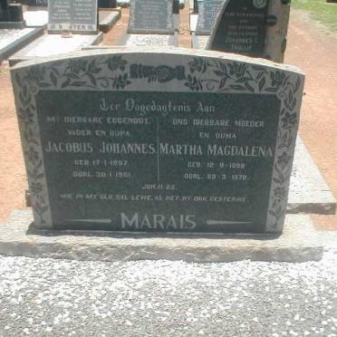MARAIS Jacobus Johannes 1897-1961 &amp; Martha Magdalena 1899-1978