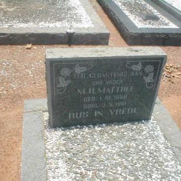 MATTHEE M.H. 1886-1961
