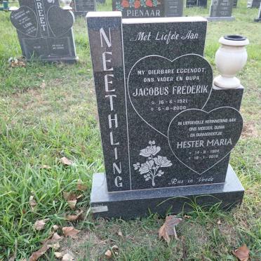 NEETHLING Jacobus Frederik 1921-2000 &amp; Hester Maria 1924-2018
