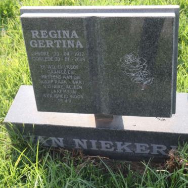 NIEKERK Regina Gertina, van 1932-2009