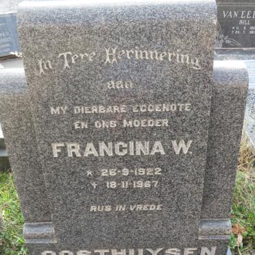 OOSTHUYSEN Francina W. 1922-1967