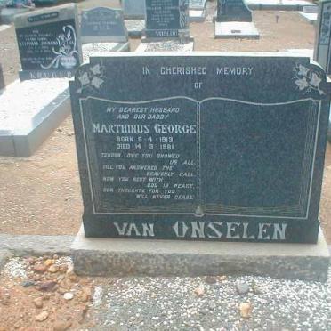 ONSELEN Marthinus George, van 1913-1961