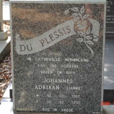 PLESSIS Johannes Adriaan, du 1907-1990