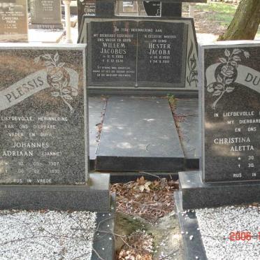 PLESSIS Johannes Adriaan, du 1907-1990 &amp; Christina Gertruida Aletta 1910-1984