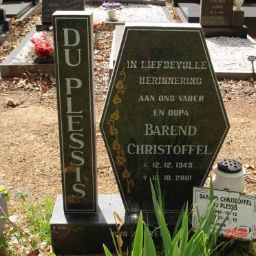 PLESSIS Barend Christoffel, du 1949-2001