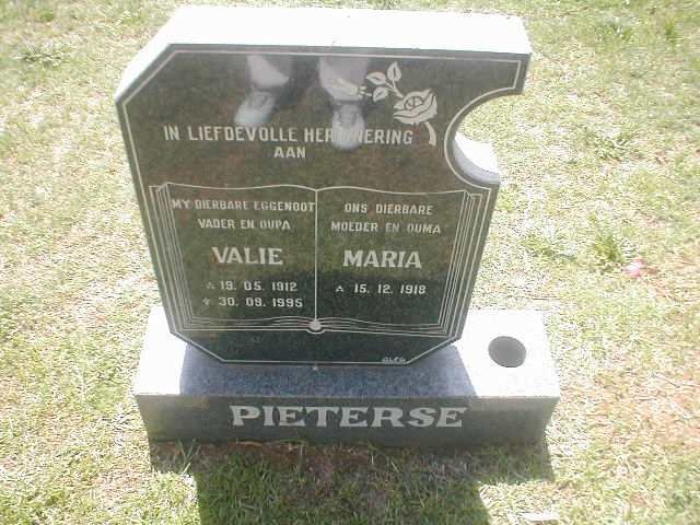 PIETERSE Valie 1912-1995 &amp; Maria 1918-