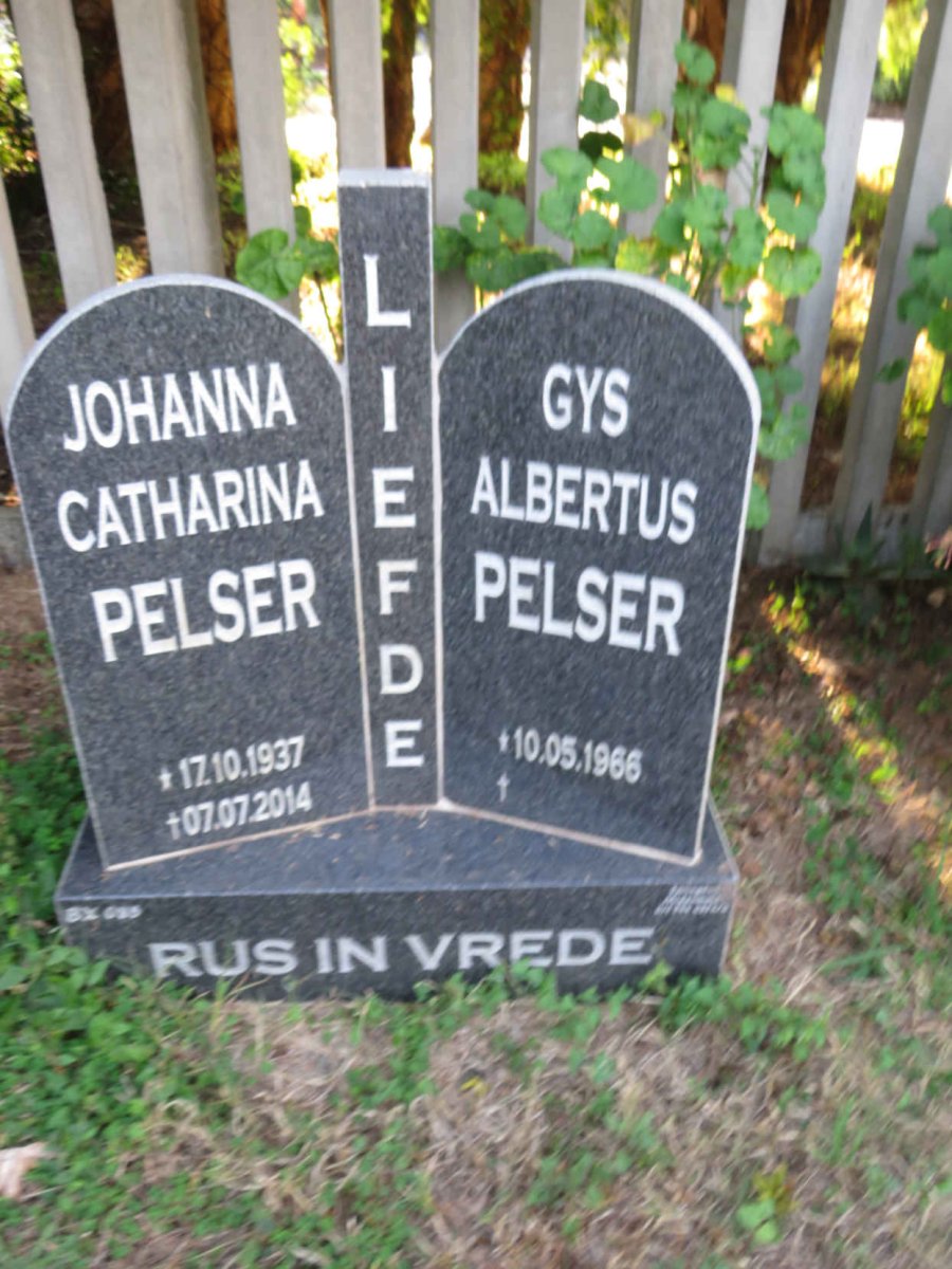 PELSER Johanna Catharina 1937-2014 :: PELSER Albertus 1966-