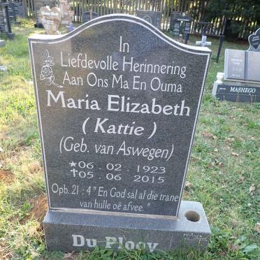 PLOOY Maria Elizabeth, du nee VAN ASWEGEN 1923-2015