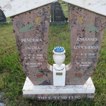 PRETORIUS Johannes Lodewiekus 1938-2008 &amp; Hendrika Jacoba 1940-2005