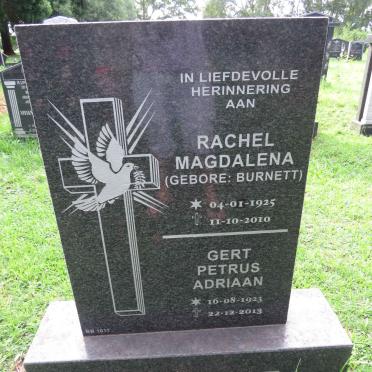 PIETERSE Gert Petrus Adriaan 1923-2013 &amp; Rachel Magdalena BURNETT 1925-2010