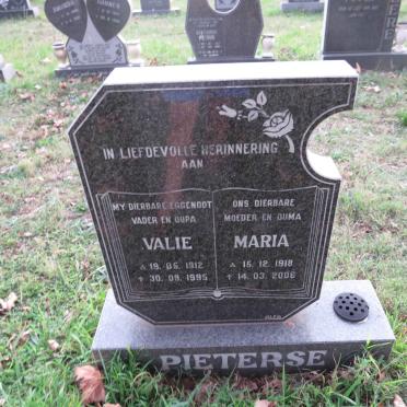 PIETERSE Valie 1912-1995 &amp; Maria 1918-2006