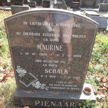 PIENAAR Schalk 1922-2000 &amp; Maurine 1926-1999