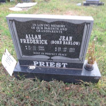 PRIEST Allan Frederick 1940-2004 &amp; Jean BARLOW 1934-2013