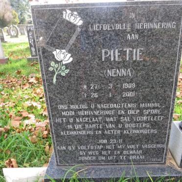 RENSBURG Pietie, Janse van 1909-2001