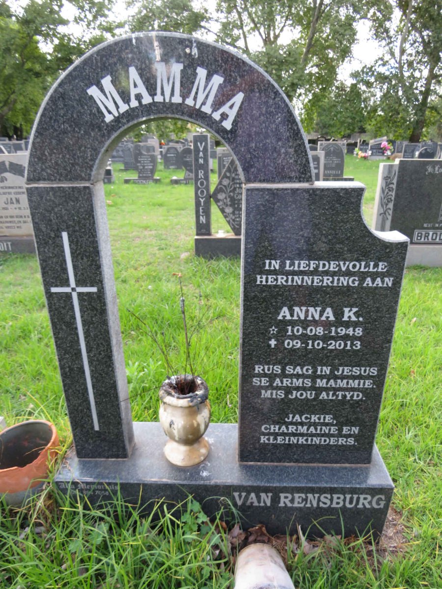 RENSBURG Anna K., van 1948-2013