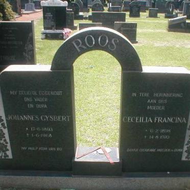 ROOS Johannes Gysbert 1893-1968 &amp; Cecilia Francina 1898-1970