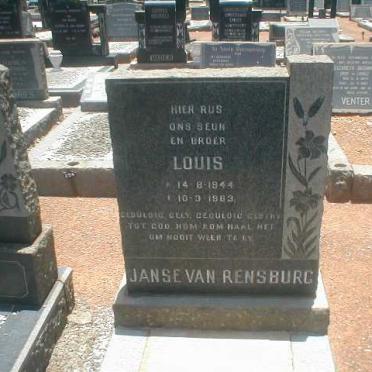RENSBURG Louis, Janse van 1844-1963