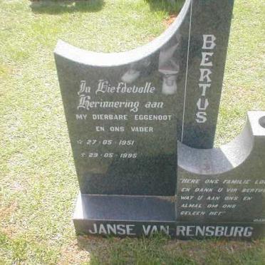 RENSBURG Bertus, Janse van 1951-1995