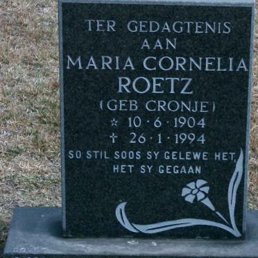 ROETZ Maria Cornelia nee CRONJE 1904-1994