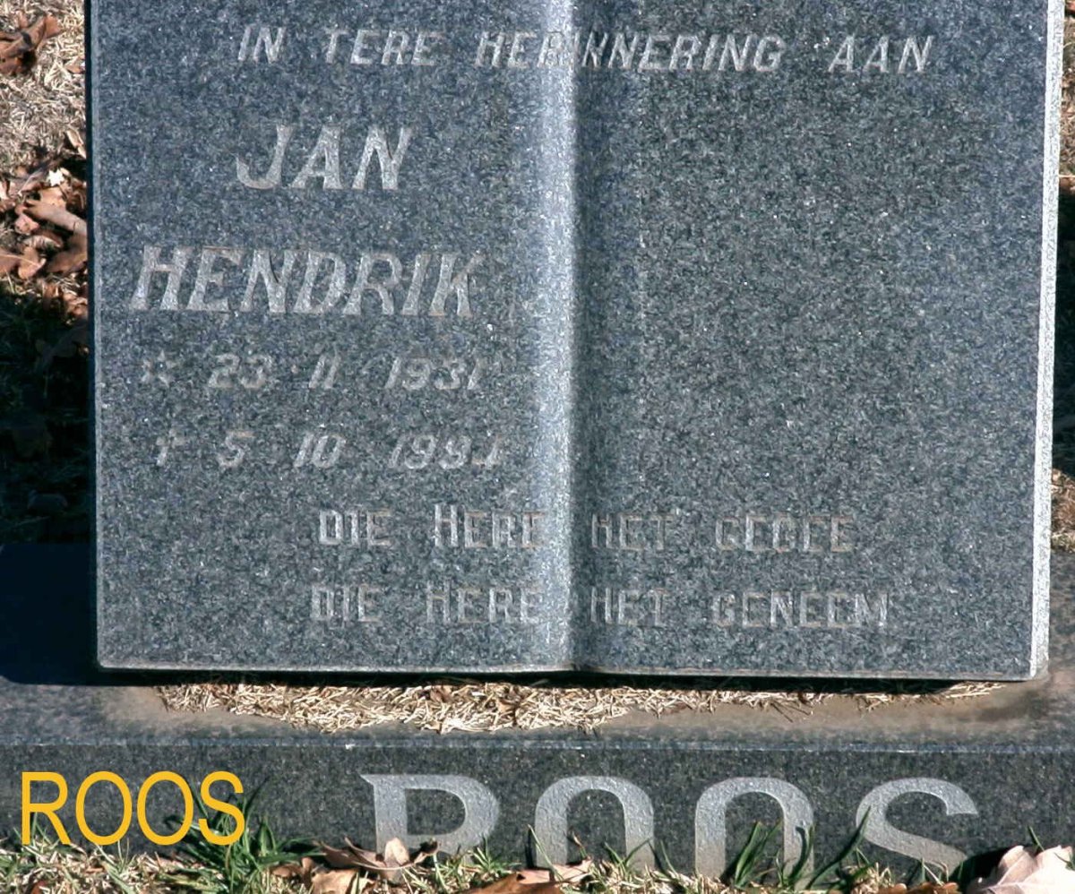 ROOS Jan Hendrik 1931-1994