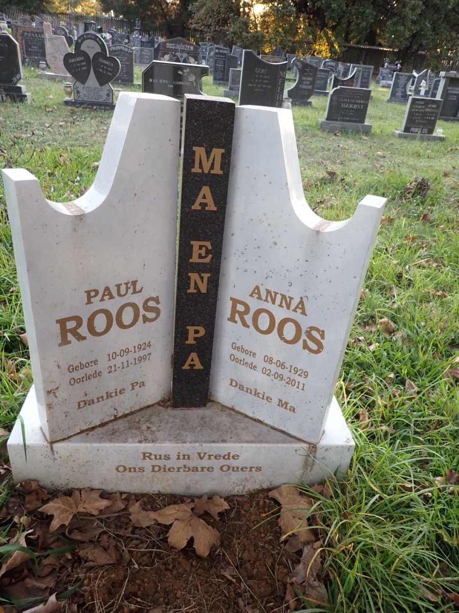 ROOS Paul 1924-1997 &amp; Anna 1929-2011