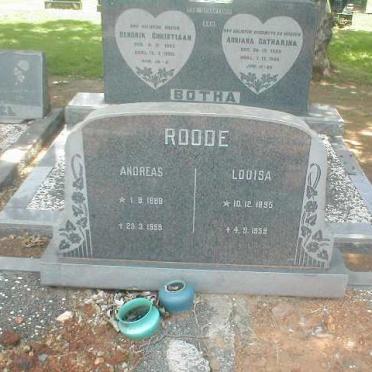 ROODE Andreas 1888-1959 &amp; Louisa 1895-1959