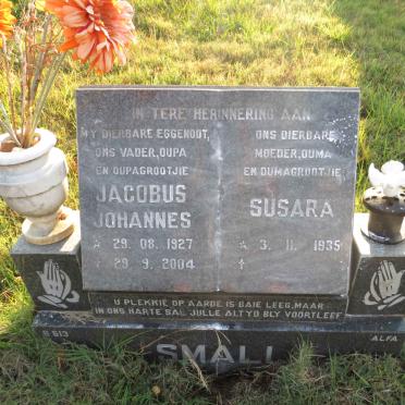 SMALL Jacobus Johannes 1927-2004 &amp; Susara 1935-