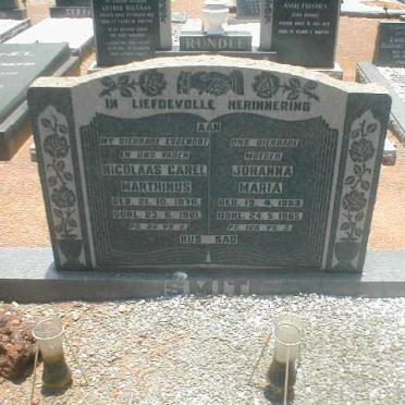 SMIT Nicolaas Carel Marthinus 1876-1961 &amp; Johanna Maria 1883-1965