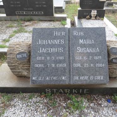 STARKIE Johannes Jacobus 1918-1969 &amp; Maria Susanna 1928-2004