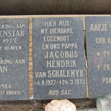 SCHALKWYK Jacobus Hendrik, van 1927-1973