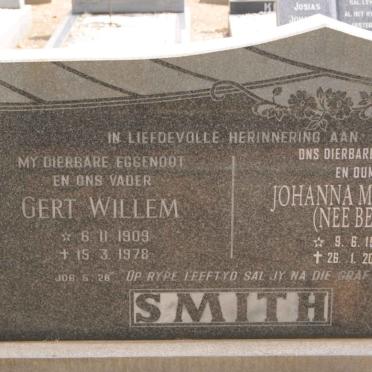 SMITH Gert Willem 1909-1978 &amp; Johanna Mathilda BEYER 1919-2009