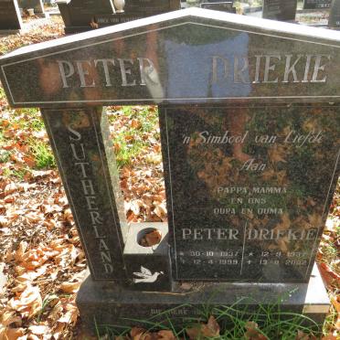 SUTHERLAND Peter 1937-1999 &amp; Driekie 1937-2002