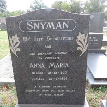 SNYMAN Anna Maria 1933-1969
