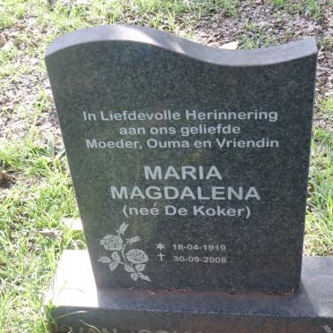 SCHALKWYK Maria Magdalena, van nee DE KOKER 1919-2008