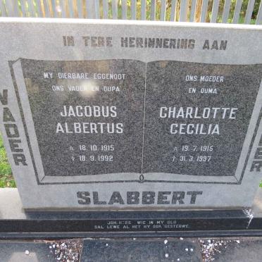 SLABBERT Jacobus Albertus 1915-1992 &amp; Charlotte Cecilia 1915-1997