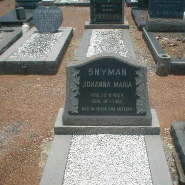 SNYMAN Johanna Maria 1924-1962