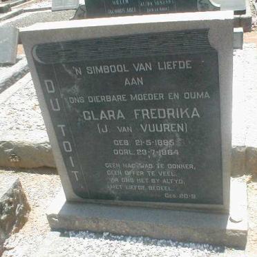 TOIT Clara Fredrika, du nee J. VAN VUUREN 1895-1984