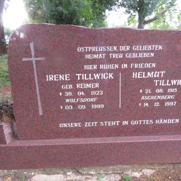 TILLWICK Helmut 1915-1997 &amp; Irene REIMER 1923-1999