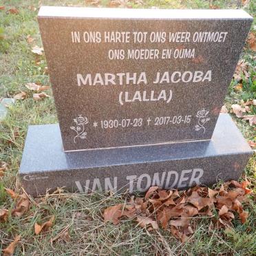 TONDER Martha Jacoba, van 1930-2017