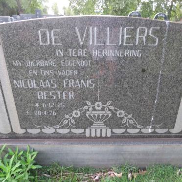 VILLIERS Nicolaas Frans Bester, de 1926-1976