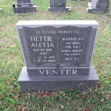 VENTER Hettie Aletta 1919-2005