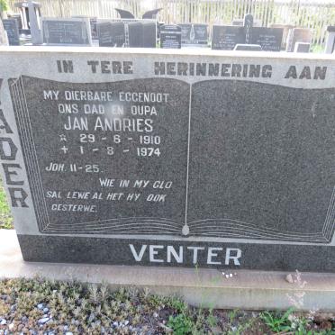 VENTER Jan Andries 1910-1974
