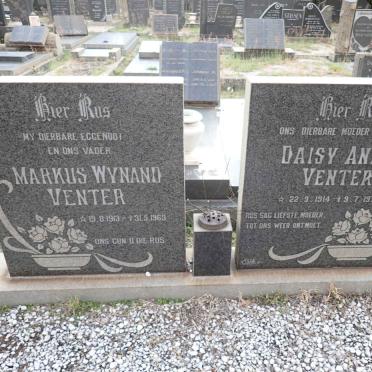 VENTER Markus Wynand 1913-1969 &amp; Daisy Anne 1914-1976